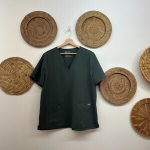 FIGS Gray Short Sleeve Casma Three Pocket Scrub Top XL Scrubs Nurse Nursing